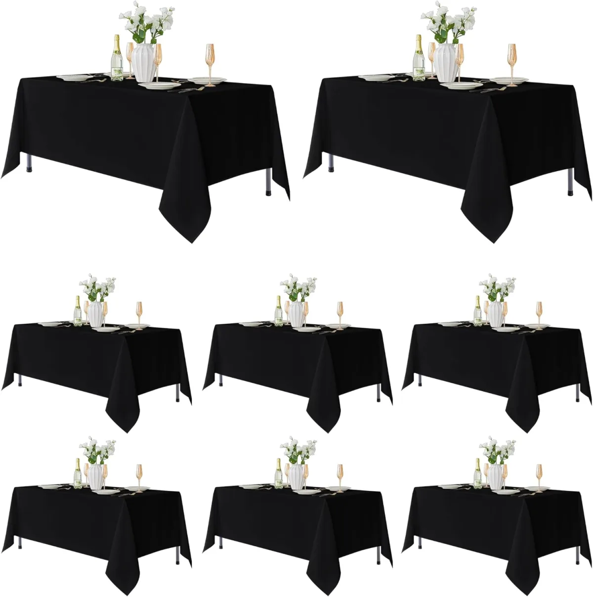 Fitable 8 Pack Rectangle Tablecloths: Honest Review (60x102 Inch, Black)
