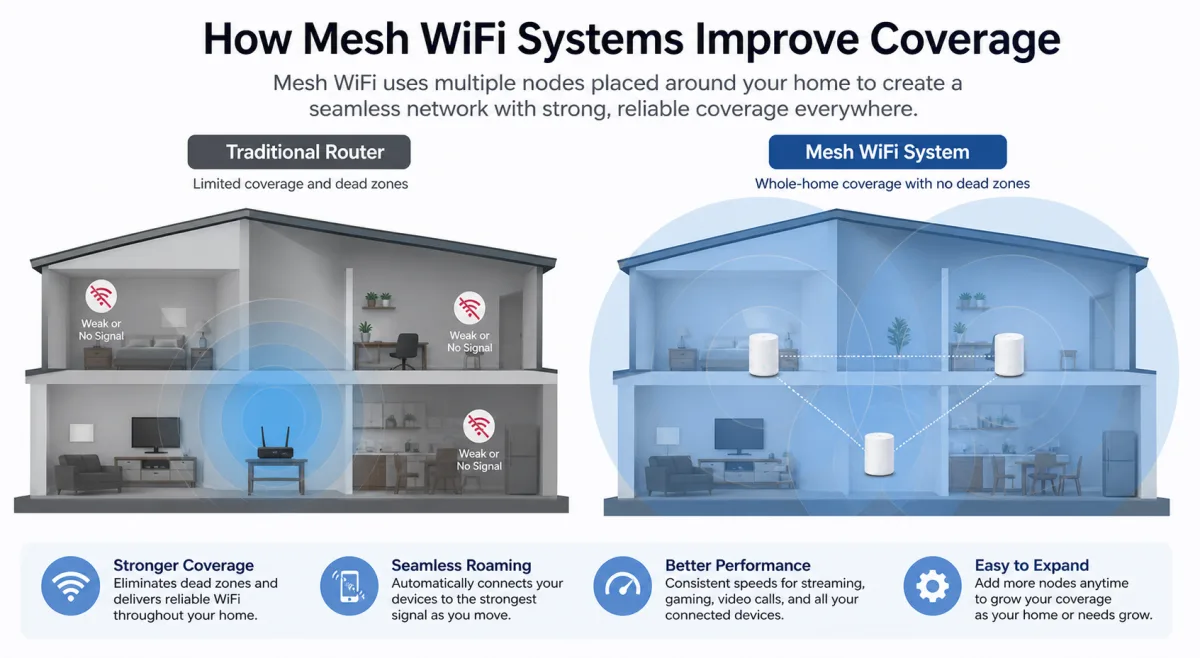 How Mesh WiFi Systems Improve Coverage