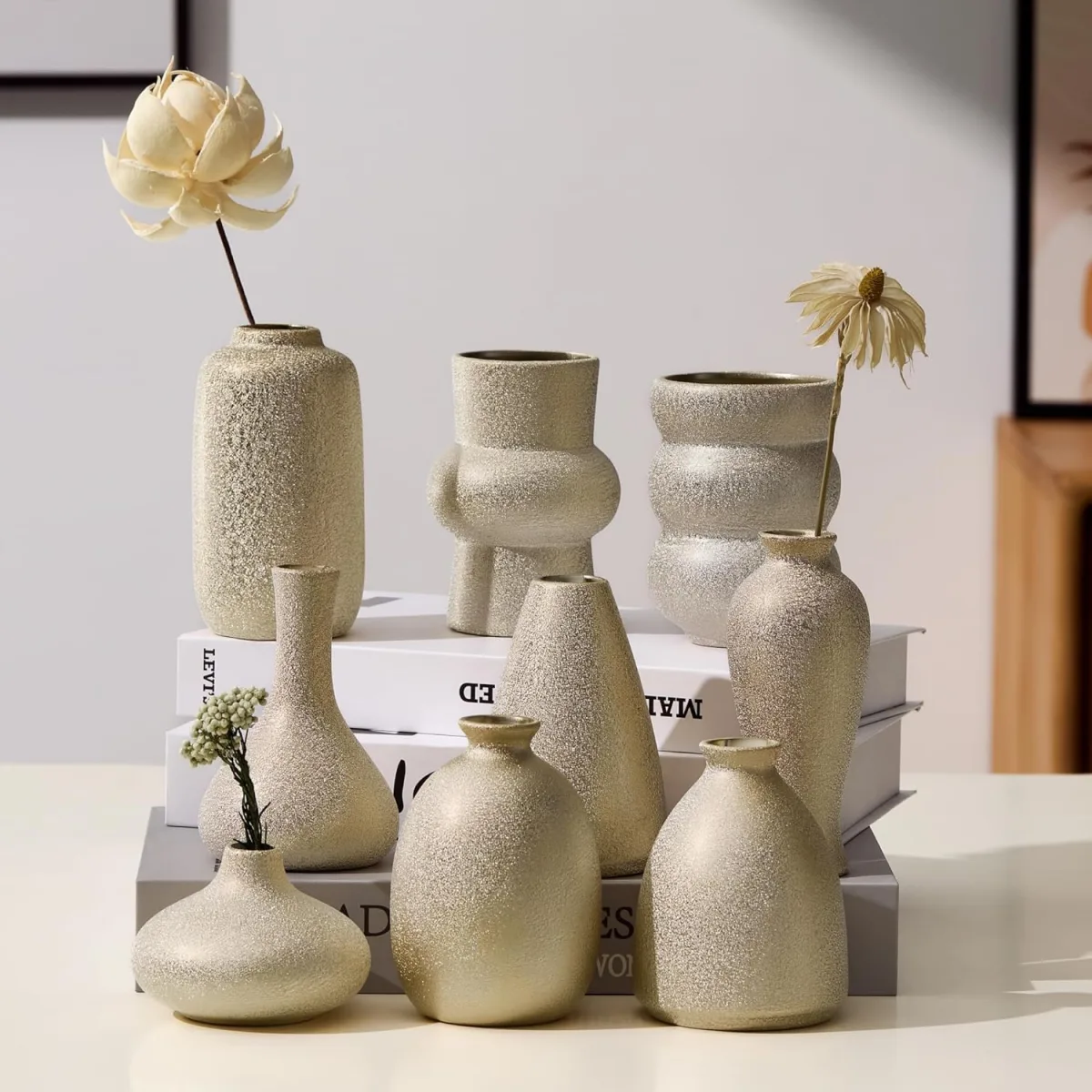 Charming Bud Vases: Perfect for Pampas, But Mind the Gold Finish