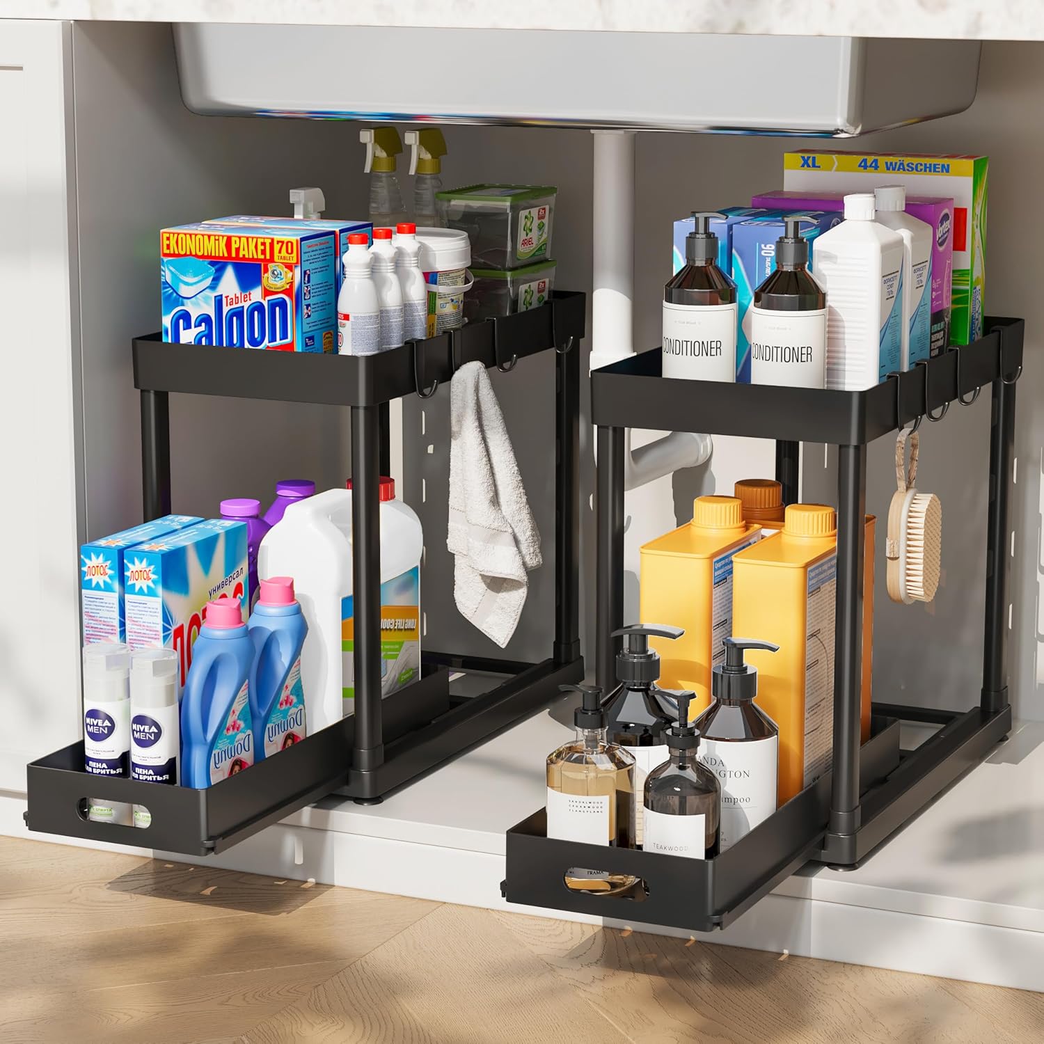 POUGNY Pull-Out Organizer: A Game Changer for Cabinet Clutter!