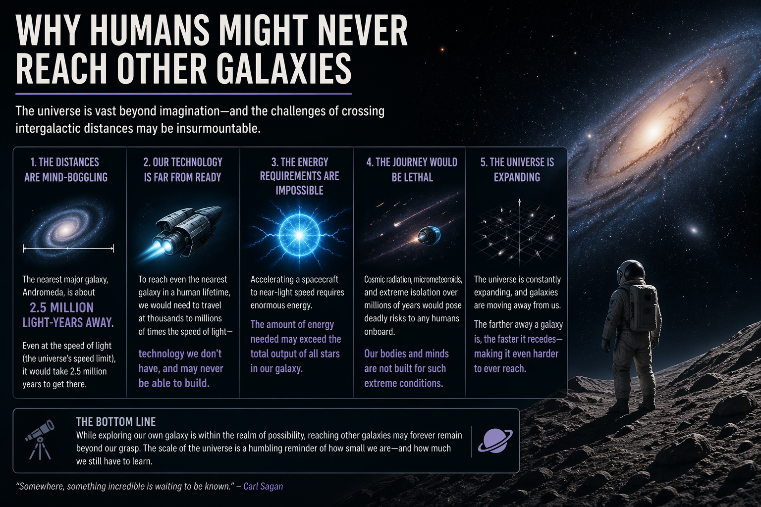 Why Humans Might Never Reach Other Galaxies