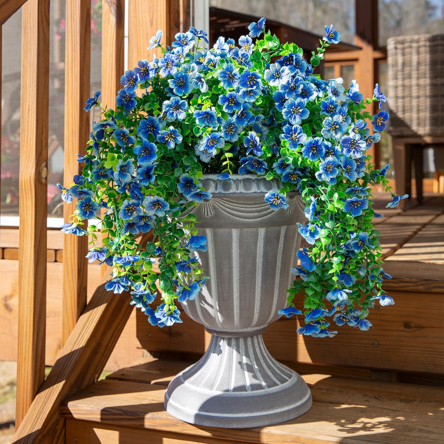 HyeFlora Blue Artificial Flowers: Surprisingly Good Outdoor Decor